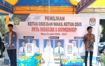 Estafet Kepemimpinan Baru: Paslon 02 Raih Suara Terbanyak  dalam Pemilihan Ketua dan Wakil Ketua OSIS MTsN 1 Sumenep